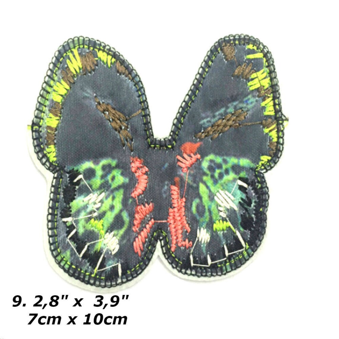 Butterfly Patch Embroidered Patch Butterfly Applique Large Etsy