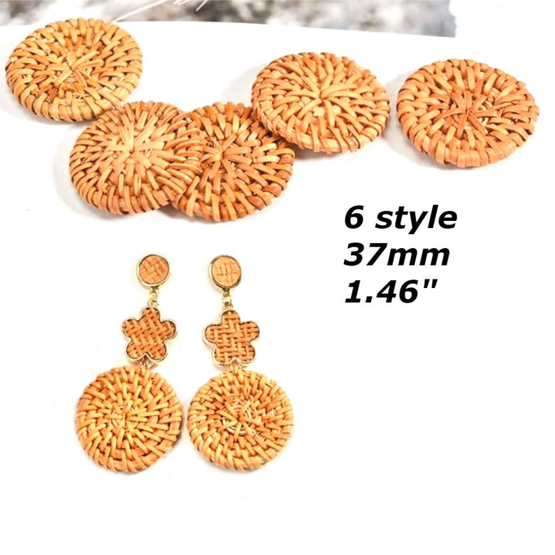Rattan charms rattan earring making rattan earring Etsy