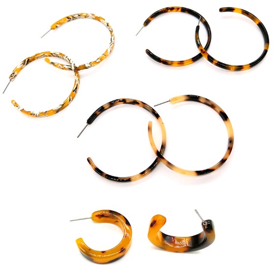 Statement earrings plastic hoop earrings resin hoop Etsy