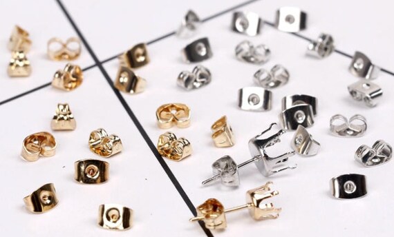 50 x Replacement Clear Soft Plastic Earring Backs Caps 5mm Bullet UK Seller