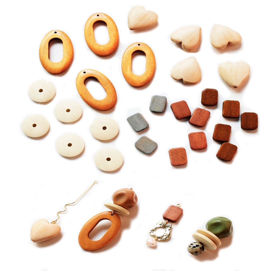 Wooden earring blanks wooden beads bulk wood jewelry blanks Etsy
