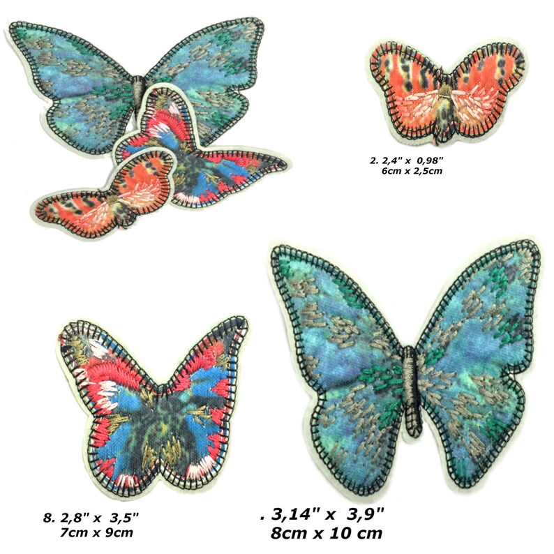 Butterfly Patch Embroidered Patch Butterfly Applique Large Etsy