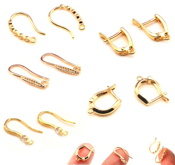 Clip on Earring Findings 24k Gold Earrings Hook Fish Clips Etsy