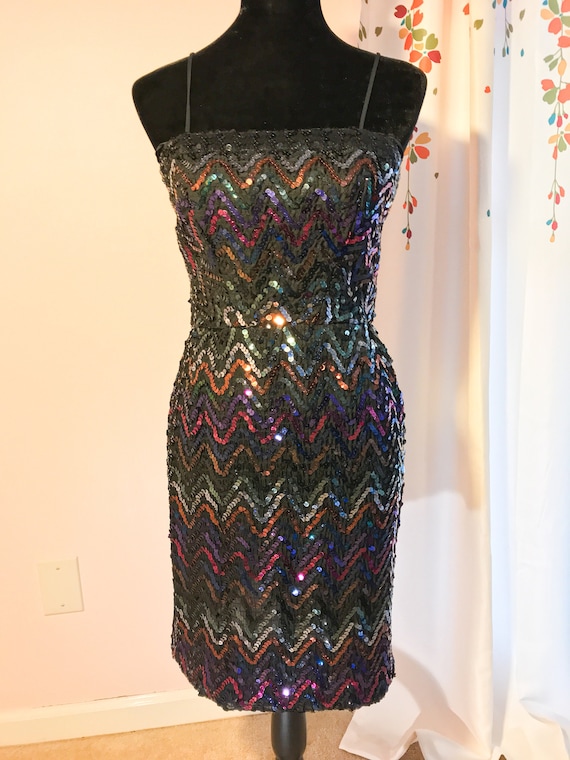 Vintage Lilli Diamond Sequin Dress - Size Small