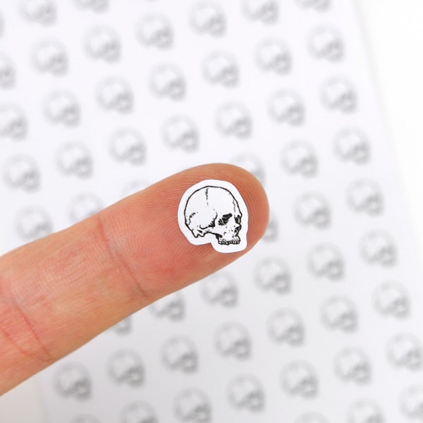 70 matte Mini Stickers "human skulls"