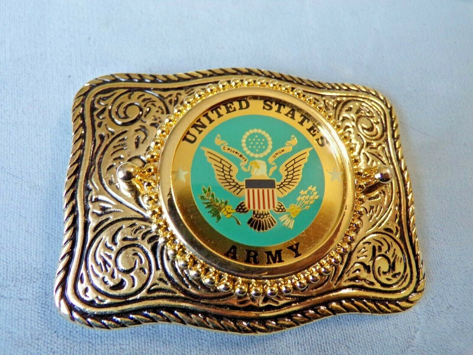 United States Army Belt Buckle Full Color Insignia Shield Etsy