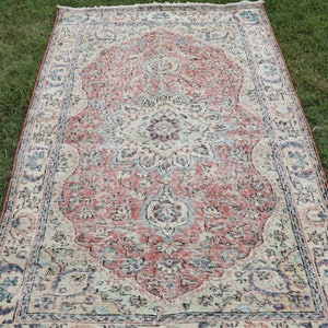 4x7 Antique Anatolin Vintage Rug,Turkish rug,4x7 Rug,Oriental Rug,Oushak Rug,Bohemian Rug,Area Wool Rug,Handmade Rug,Free Shipping 3.8x6.7ft
