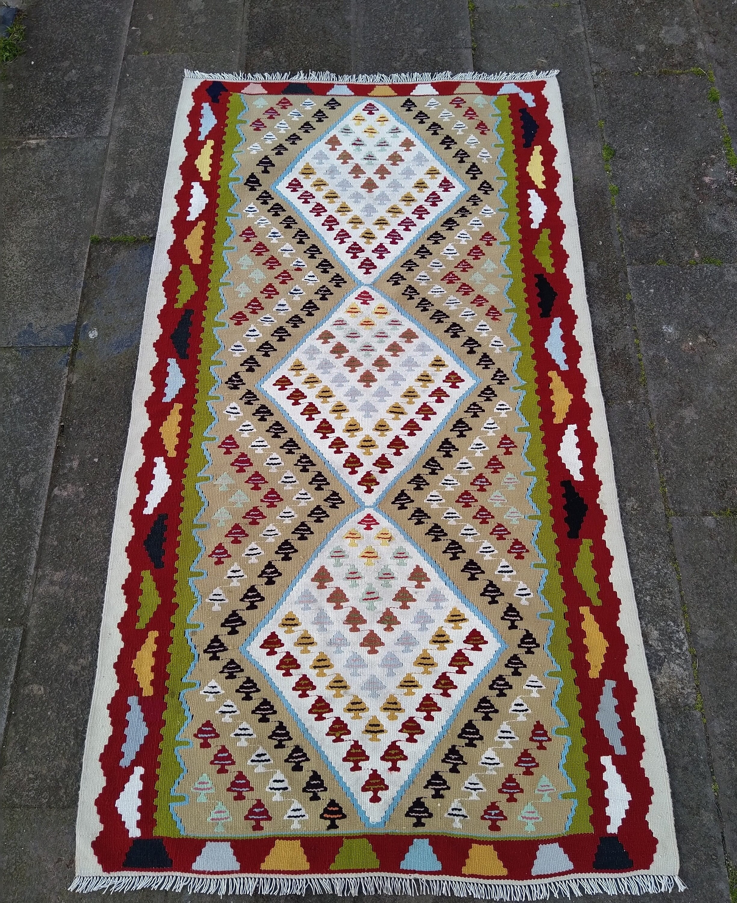 ヴィンテージキリムラグ：3.3 x 5.9フィート、アナトリアトルコウール