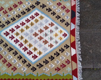 ヴィンテージキリムラグ：3.3 x 5.9フィート、アナトリアトルコウール