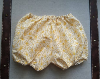 Bloomer Herdwick en tissu jaune motifs géométriques bébé - 3 mois