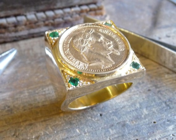 Chevaliere homme or louis d or Clearance