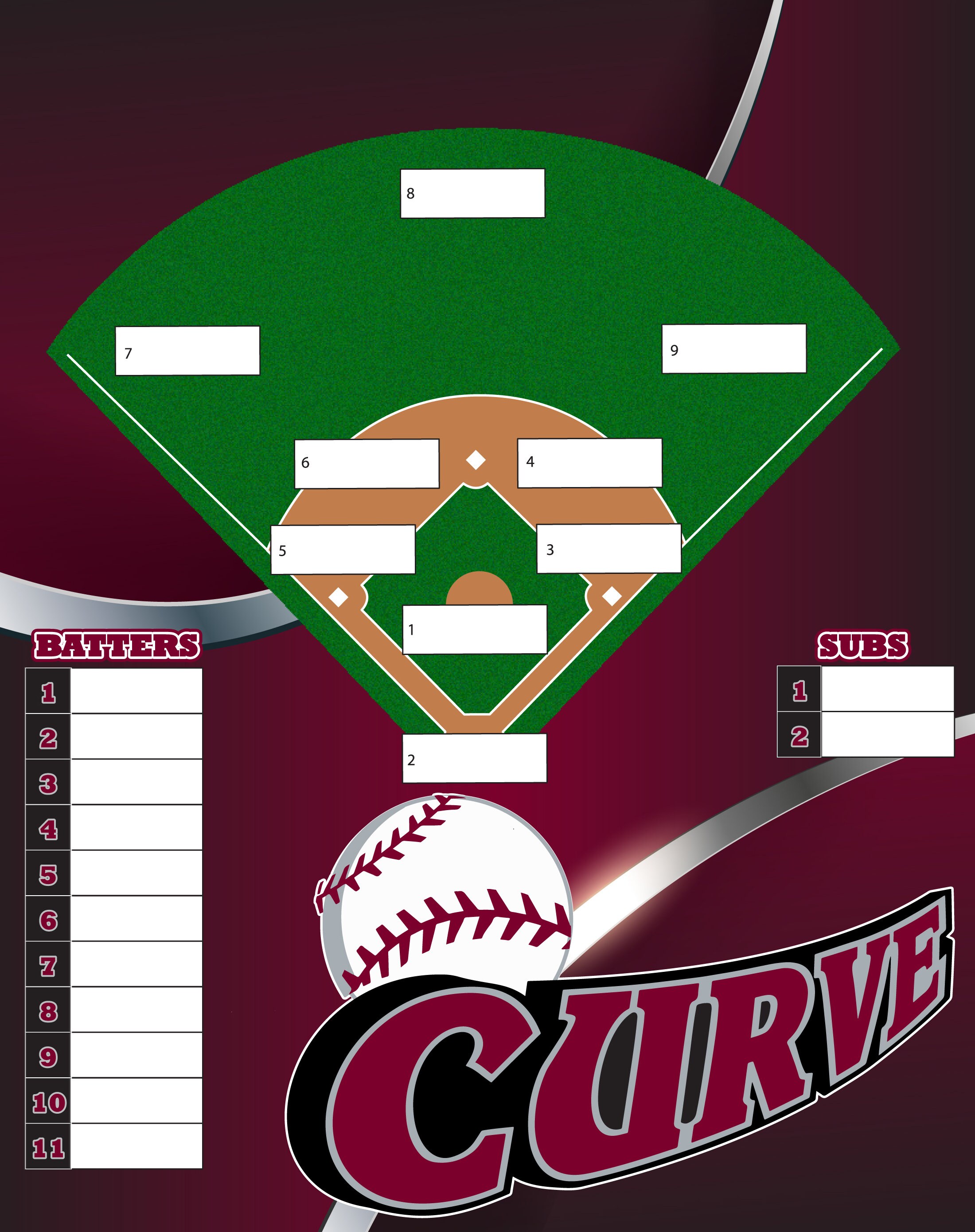 Coach's Lineup Board Softball Baseball Etsy