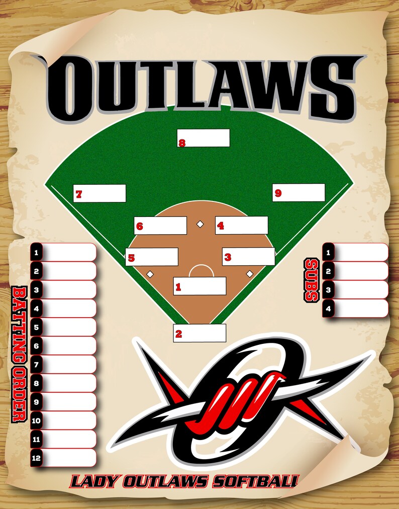 Coach's Lineup Board Softball Baseball Etsy