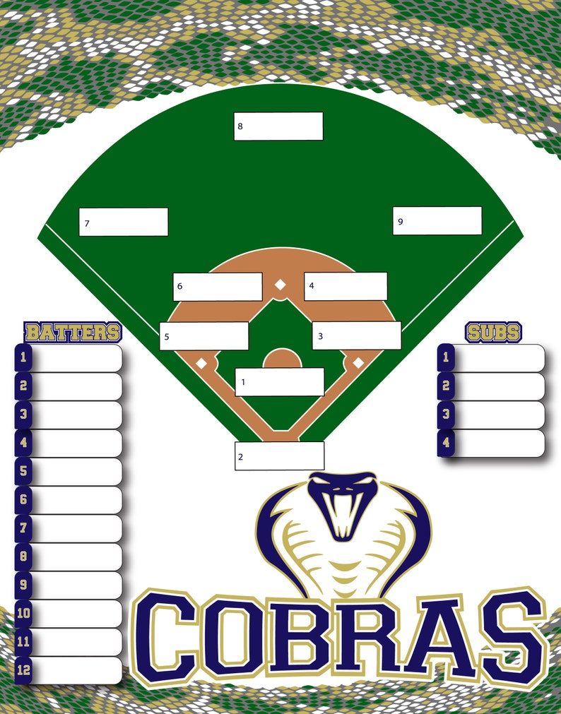 Coach's Lineup Board Softball Baseball Etsy