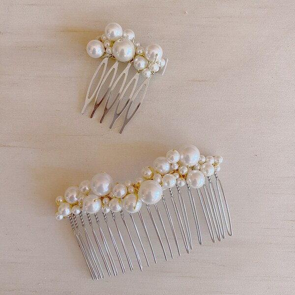 Dubai Pearl and Crystal haircomb in 3 sizes