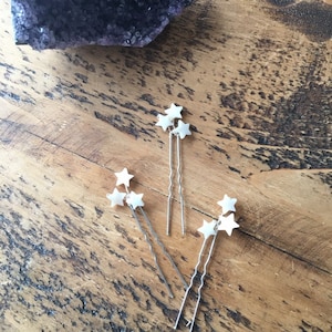 Little Stars mother of pearl wedding bride bridesmaid hairpins