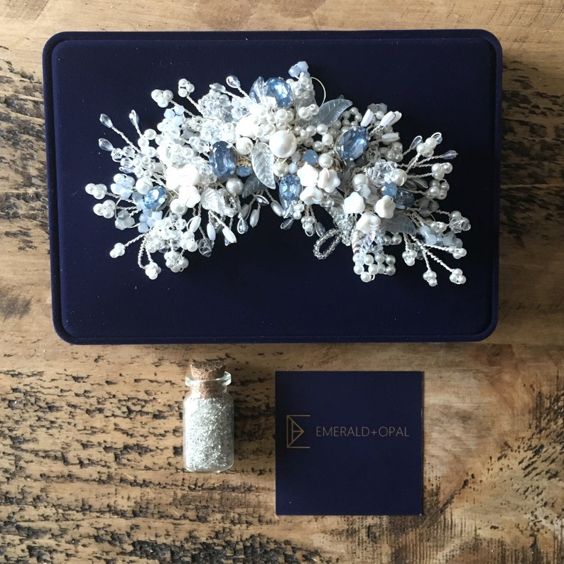 Zara pear hairpiece Cinderella Blue