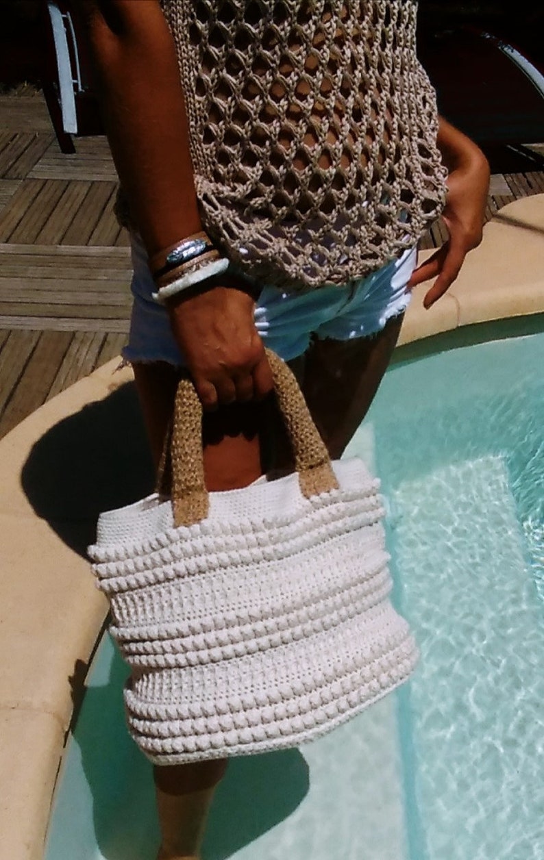 boho chic spirit,Summer Collection bohemian bag SALLY bag tot scru cotton handle jute string crochet bag,