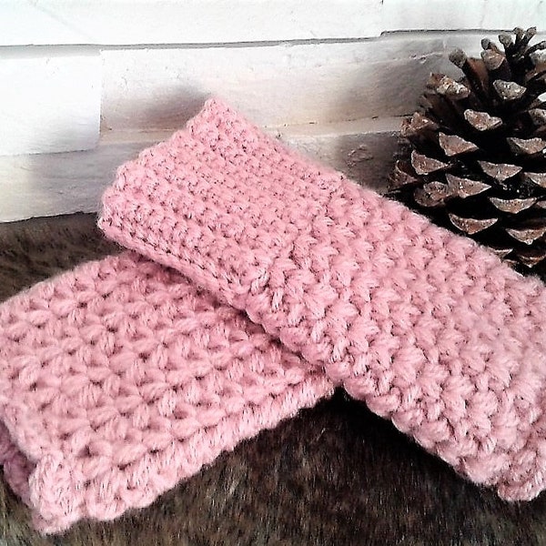ROSE mitaines laine Fait main crochet, gants femme, gants rose, pink wool mittens, idée cadeau