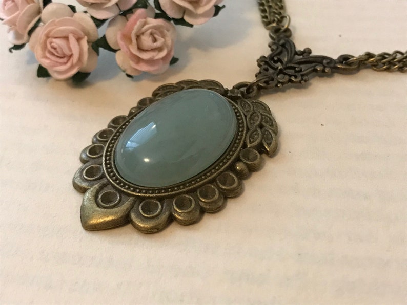 Gift Boxed Israeli Jewelry Natural Gemstone Bronze Aventurine Necklace February Birthstone Green Gemstone