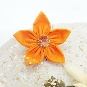 Plain fabric flower barrette – Women's hair accessory – Handmade – 6 cm alligator clip – Boho chic style