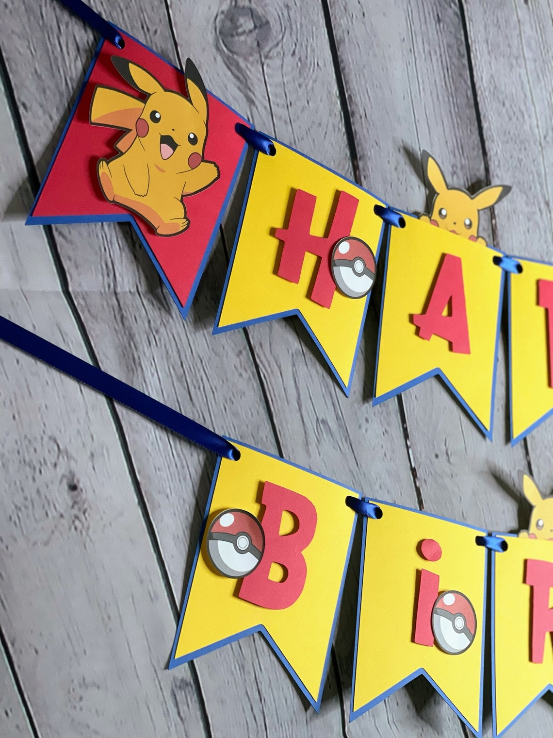 Pikachu Birthday Banner - Etsy