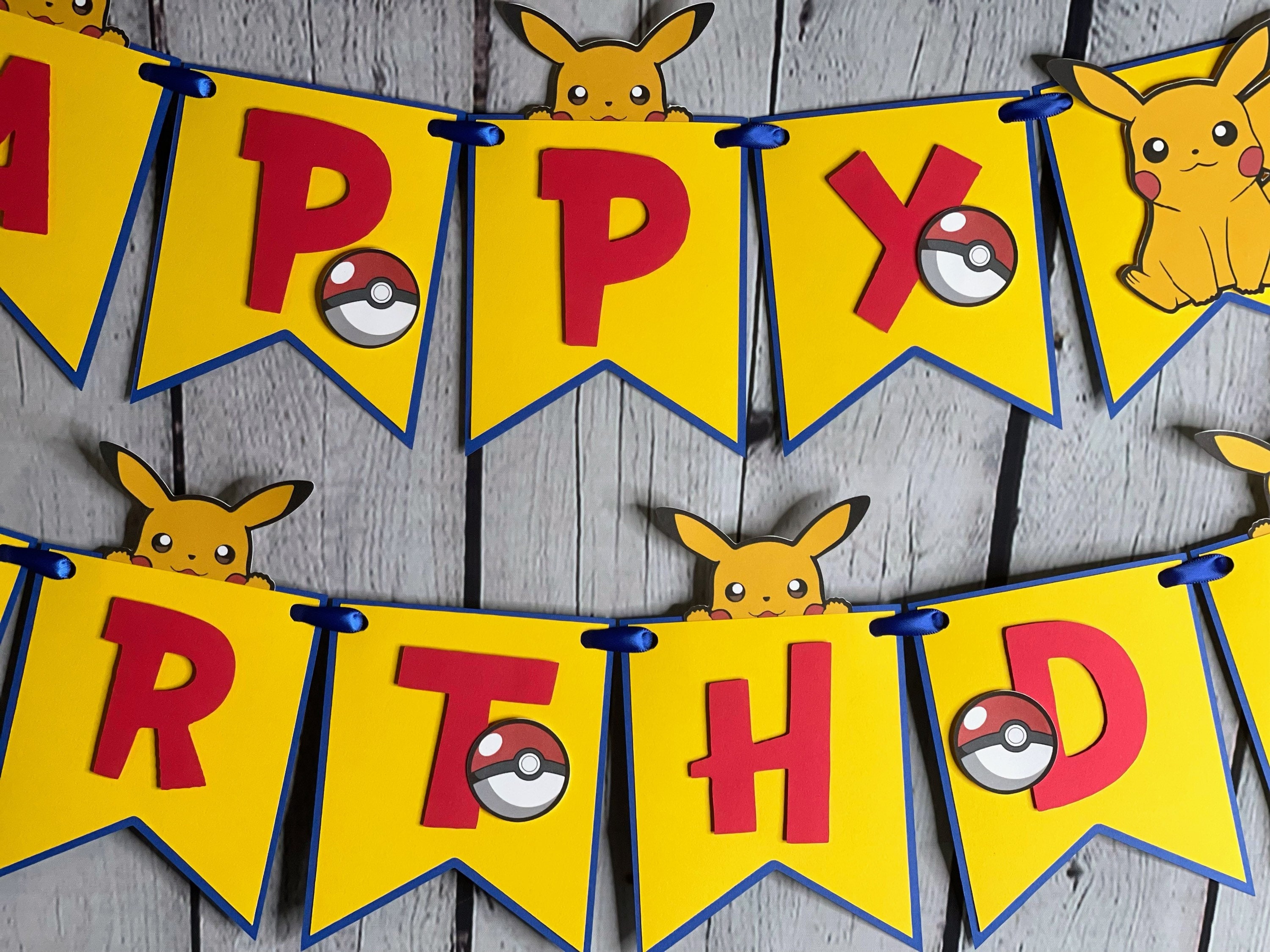 Pikachu Birthday Banner - Etsy