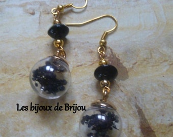 Boucles d'oreilles lumineuses, fleuri et jaune