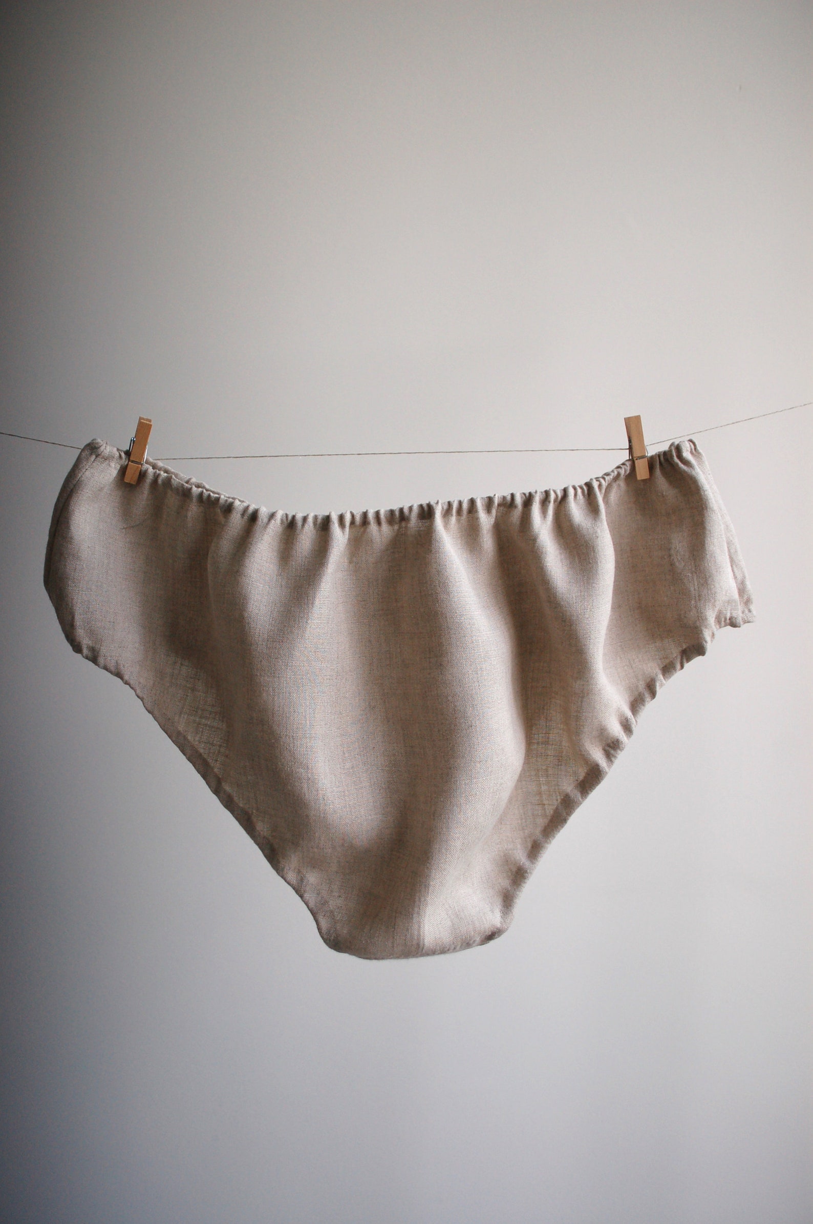 Linen panties with natural rubber band. Handsewn undyed linen Etsy