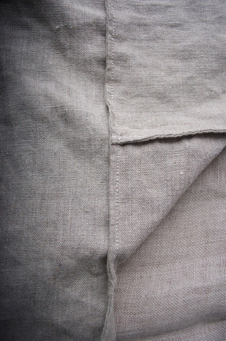 Kimono top from Lithuanian linen. Heavy weight linen kimono shirt for men and women. Relaxed undyed linen top. Handsewn flax linen shirt. image 5