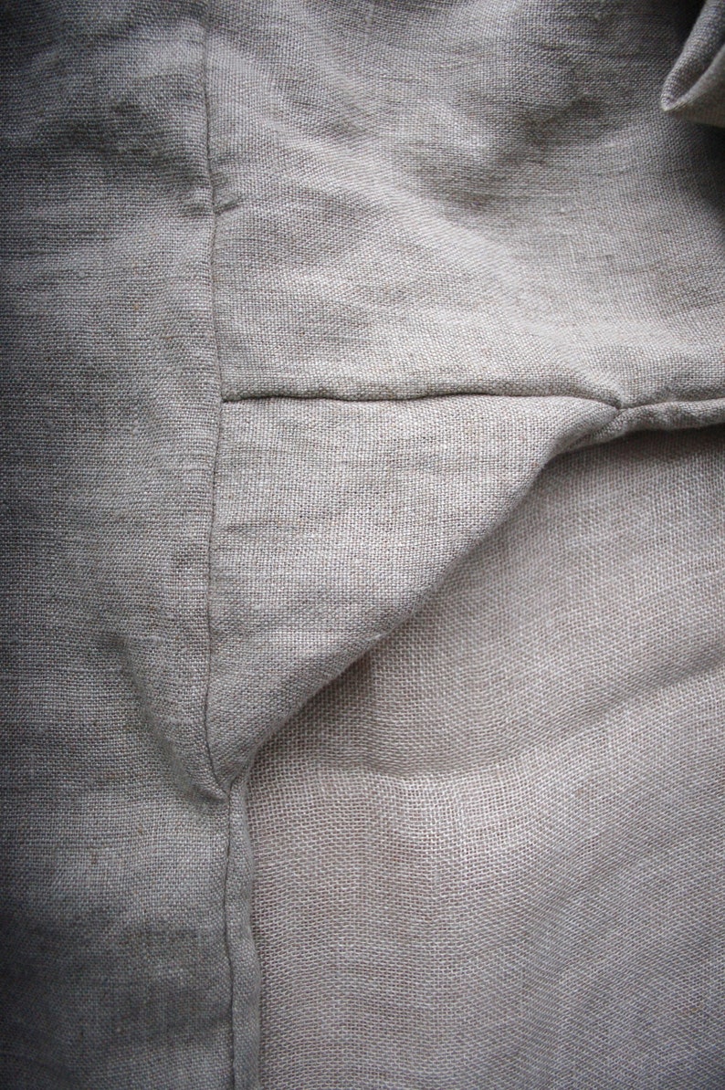 Kimono top from Lithuanian linen. Heavy weight linen kimono shirt for men and women. Relaxed undyed linen top. Handsewn flax linen shirt. image 4