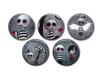 Resin cabochons 25mm or 20mm set of 5 of your choice, round, to stick - tears of blood 01