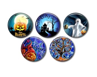 Round resin cabochon 25 or 20 mm of your choice, to glue, set of 5, Halloween 05