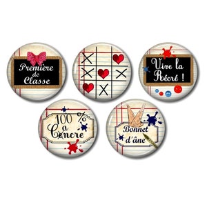 Harz-Cabochons 25 mm oder 20 mm, 5er-Set Ihrer Wahl, rund, zum Kleben – Schule 01