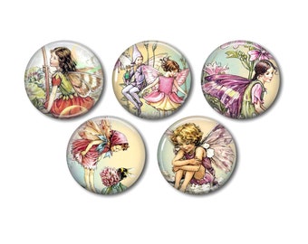 Cabochons résine 25 mm ou 20 mm au choix lot de 5 , rond, à coller - FairyLand Fée Lutin