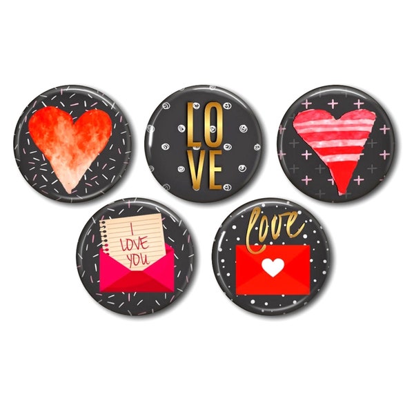 Cabochons résine 20 ou 25 mm au choix, à coller, rond, LOVE 01 amour,coeur,saint-valentin