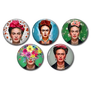 Lot 5 cabochons résine ronds, 20 ou 25 mm au choix, à coller - Frida 02