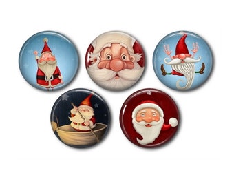 Resin cabochons 25mm or 20mm set of 5 of your choice, round, to glue - Christmas 06