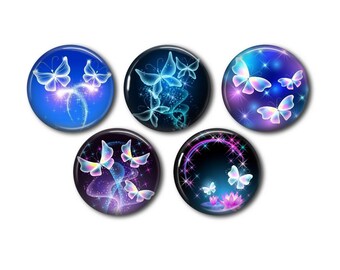 Resin cabochons 25mm or 20mm set of 5 of your choice, round, to glue - Butterfly 09