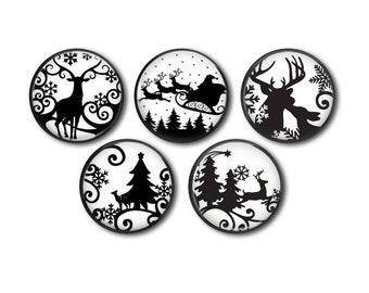 Resin cabochons 25mm or 20mm set of 5 of your choice, round, to stick - Merry Christmas - Merry Christmas - Christmas 20