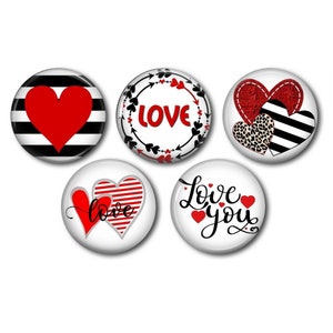 Cabochons résine 20 ou 25 mm au choix, à coller, rond, LOVE 05 amour,coeur,saint-valentin