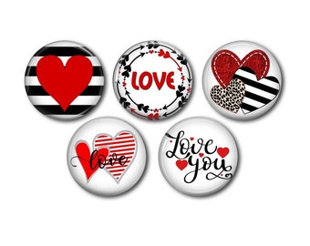 Cabochons résine 20 ou 25 mm au choix, à coller, rond, LOVE 05 amour,coeur,saint-valentin