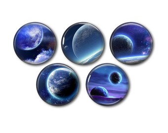 Cabochons résine 25mm ou 20mm lot de 5 au choix, rond, à coller - Espace Planète 03