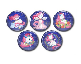 Resin cabochons 25mm or 20mm set of 5 of your choice, round, to glue - Unicorn 02