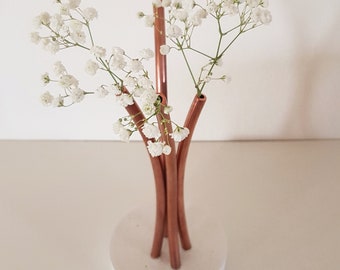 Cement Vase / Concrete Vase with copper pipes / Vase / Copper Pipes Vase