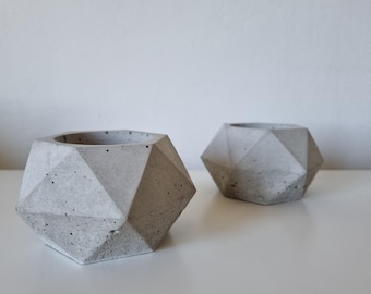 Maceta geométrica mediana de hormigón / Maceta moderna / Maceta para suculentas / Maceta para flores / Beton