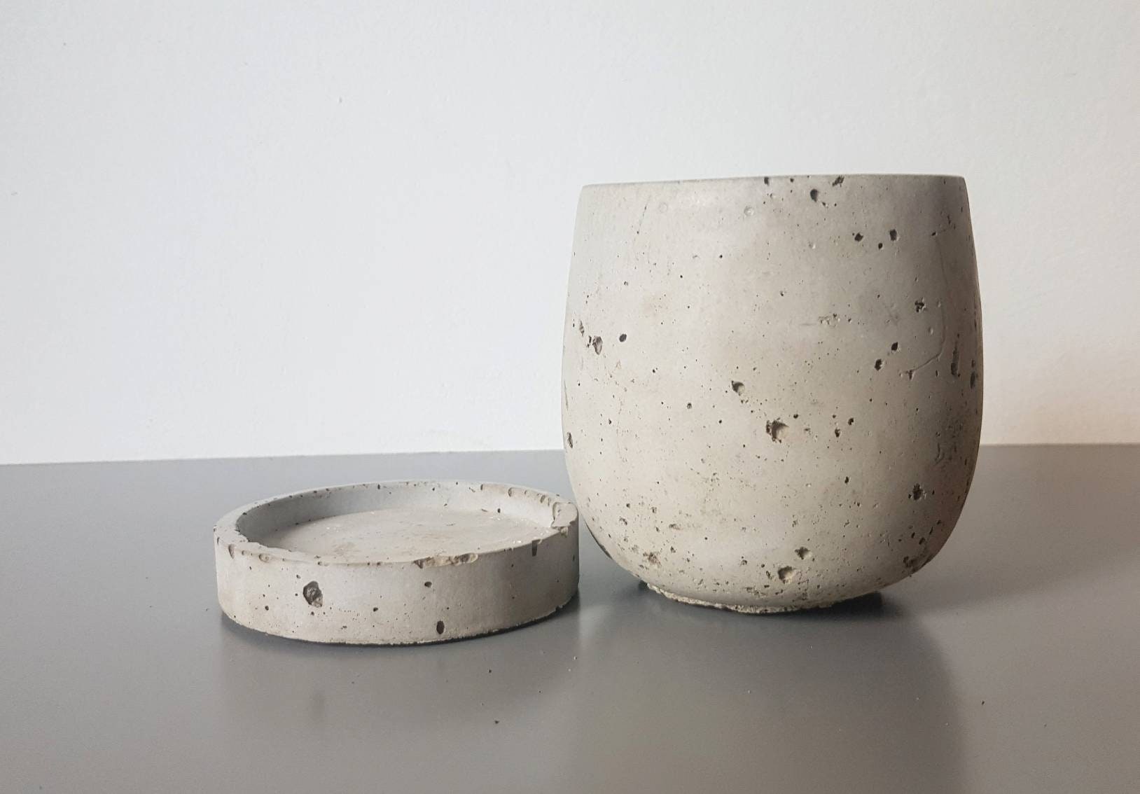 Big Concrete Planter With Tray / Concrete Pot / Modern Planter / Plant Pot / Industrial Decor / Beton Planter