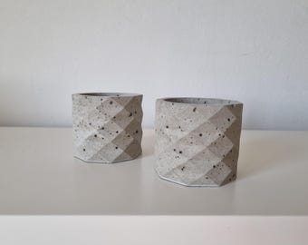 Maceta geométrica mediana de hormigón / Maceta moderna / Maceta para suculentas / Maceta para flores / Beton