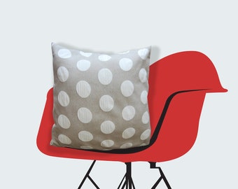 Polka dot fabric cushion cover for armchair or sofa