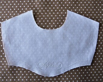 False bib bib collar "alphabet" on milleraies cotton fabric customization for doll clothing, child, baptism dress, baby dress